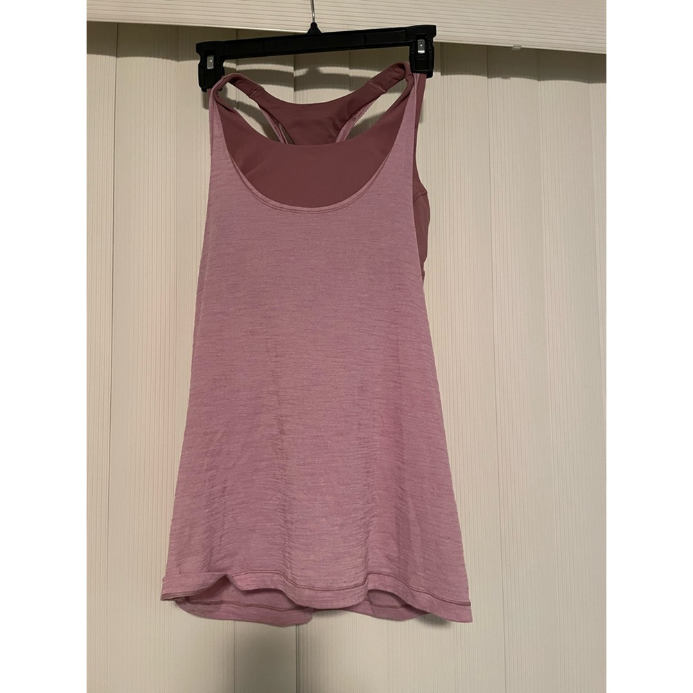 Lululemon Womens Twist & Toil Tank Pink Racerback Scoop Neck Built In Bra Yoga 8